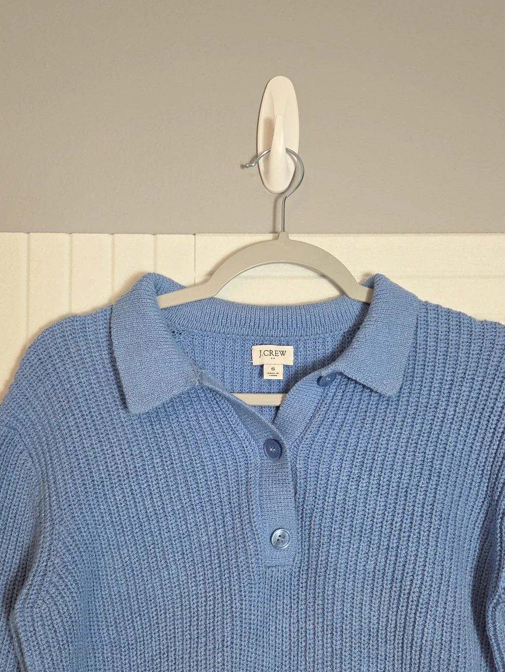 J. Crew Periwinkle Blue Collared Sweater Size S